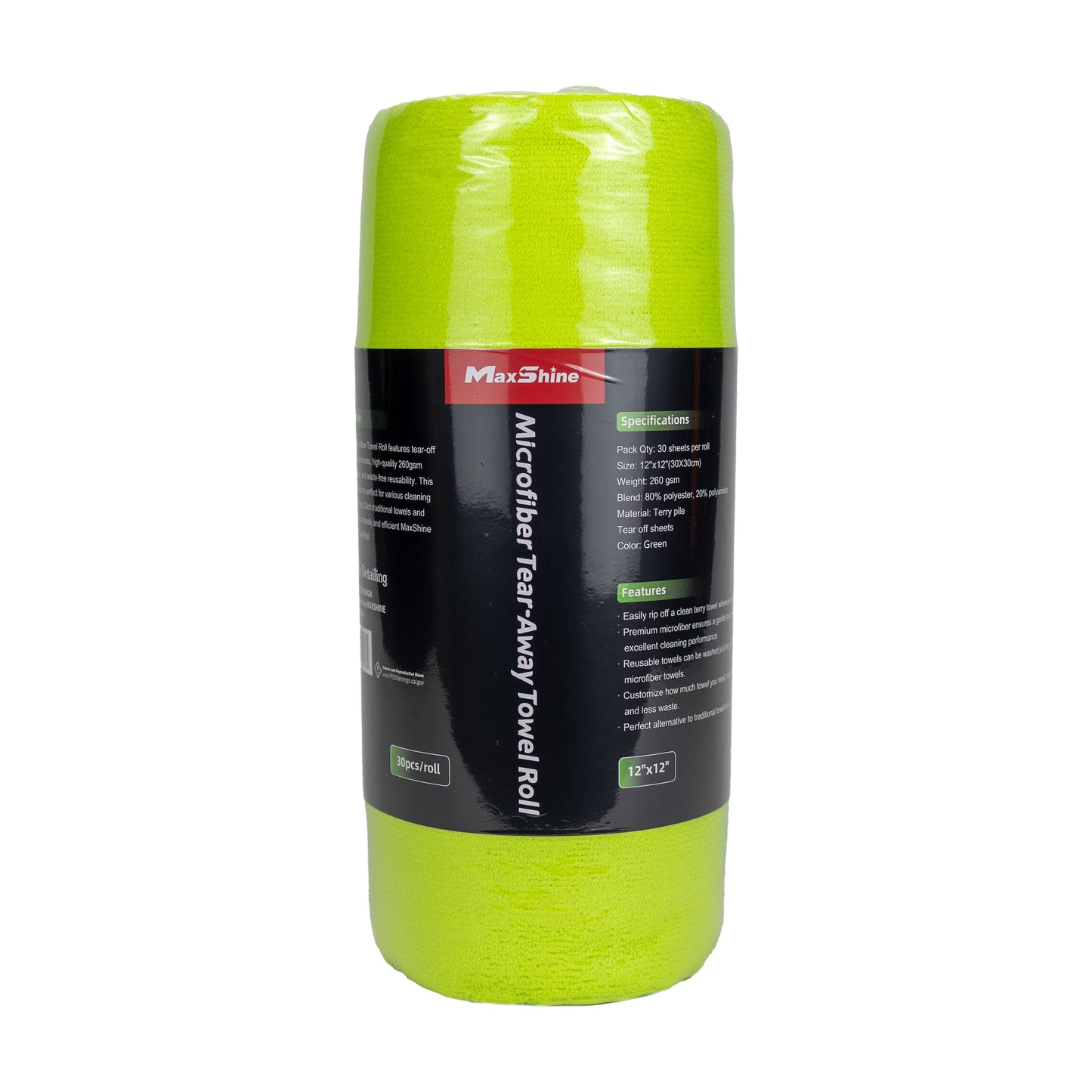 260GSM Microfiber Tear-Away Towel Roll - 30 Sheets/Roll